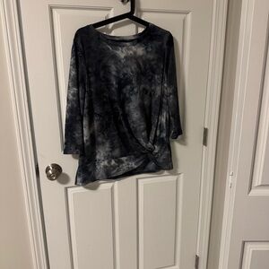 Silverware Black Tie-Dye Long Sleeve Top M